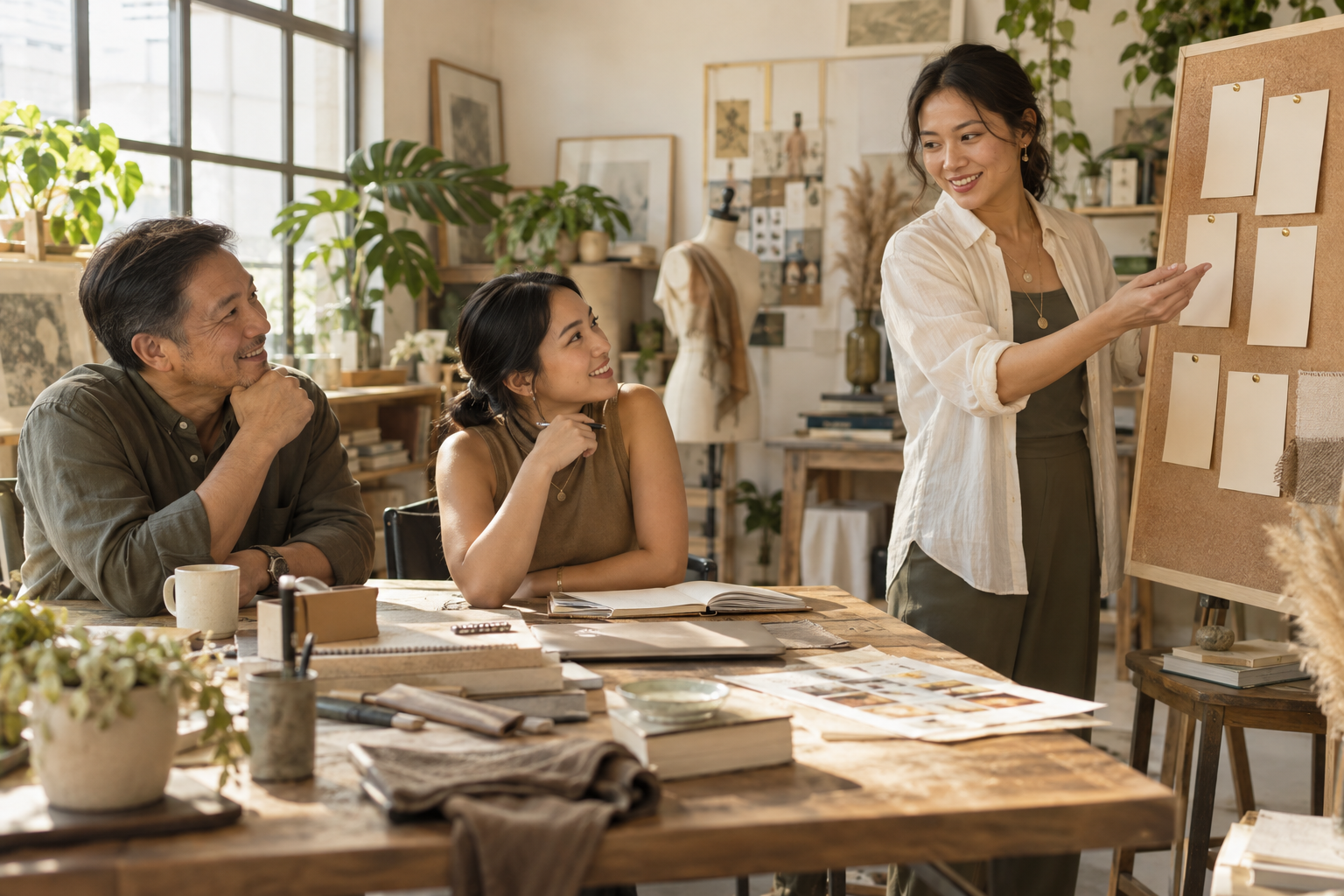 Filipino professionals learning together in a bright creative studio.